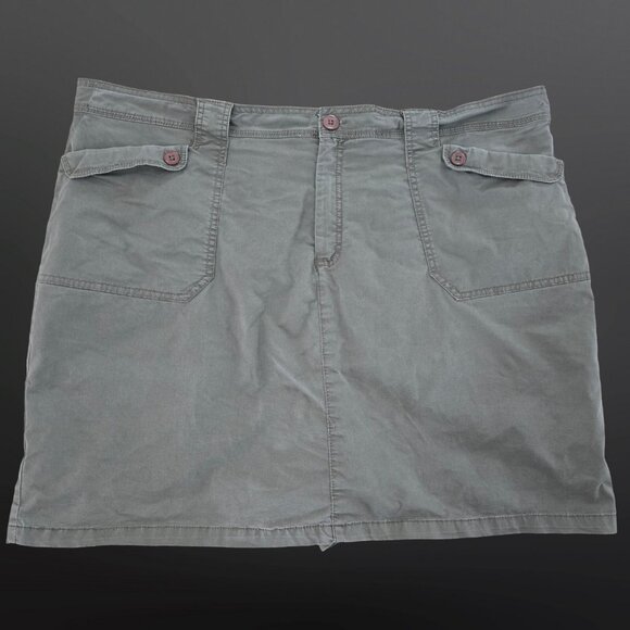 Y2K Mini Cargo Skirt Skort Womens Size 2X Grunge Festival Khaki Green - Picture 1 of 7